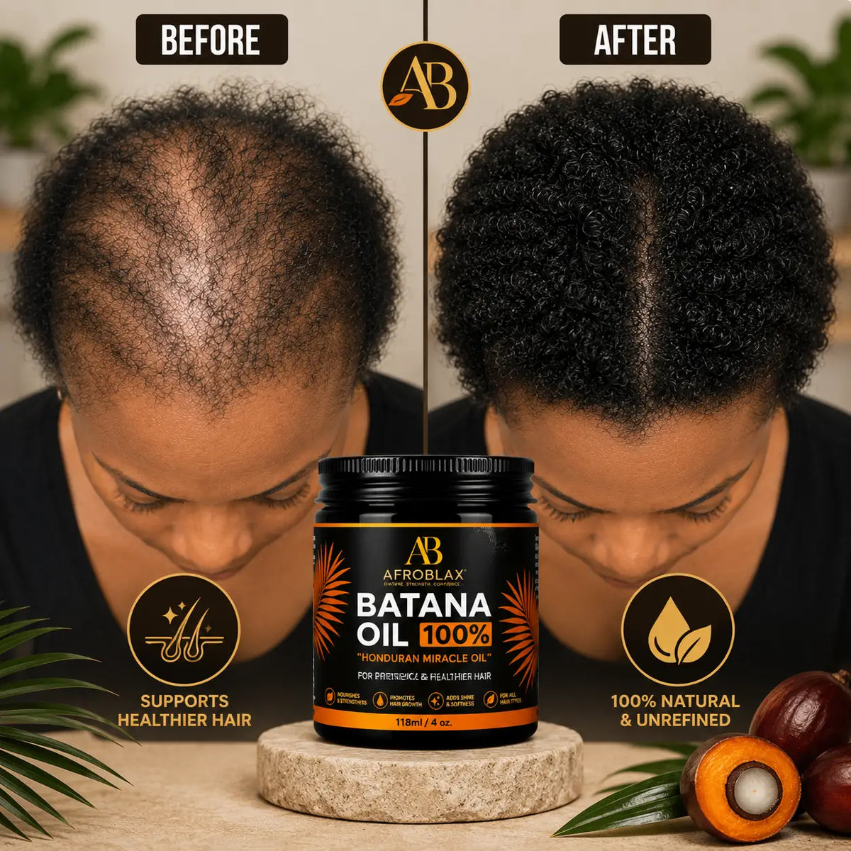 AFROBLAX 100% Unrefined Batana Oil